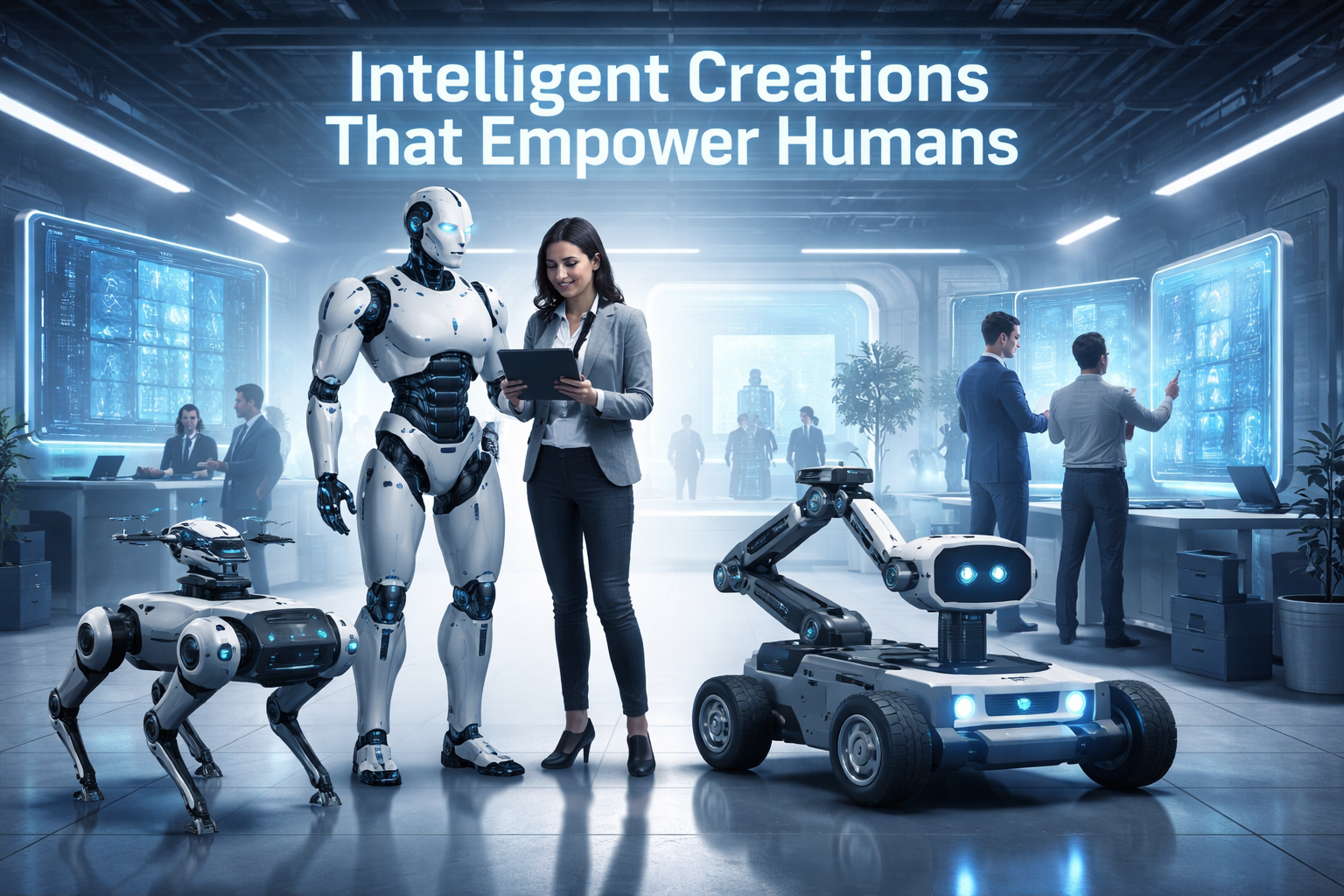 Humanoid robot collaborating with human